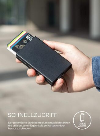 Металевий картхолдер VULKIT з RFID/NFC захистом, чоловільний гаманець для 10 карток (Колір: Вино)