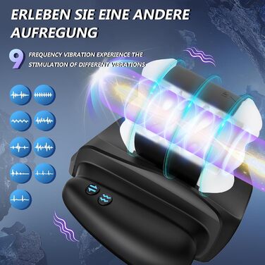 Електричний мастурбатор з тримачем для телефону, 10 вібрацій, телескопічна функція, керування через додаток для чоловіків