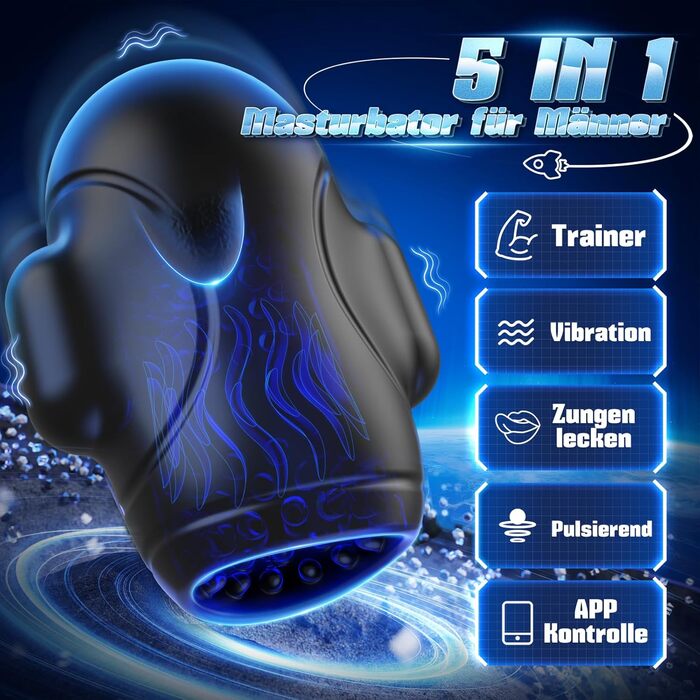 Масажер для чоловіків Tauara 4-в-1 з вібрацією, тренажер для пеніса, стимулятор головки, чорний