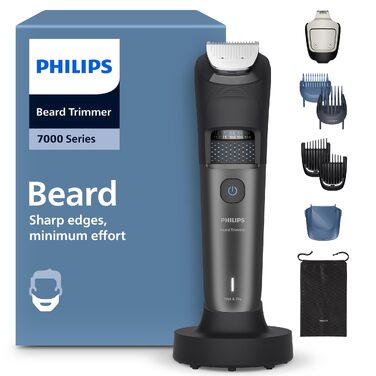 Тример для бороди Philips Bartschneider 7000 серії BT7670/15: самозаточувальні металеві леза, 40 налаштувань довжини, технологія BeardSense, водонепроникний, з зарядним пристроєм