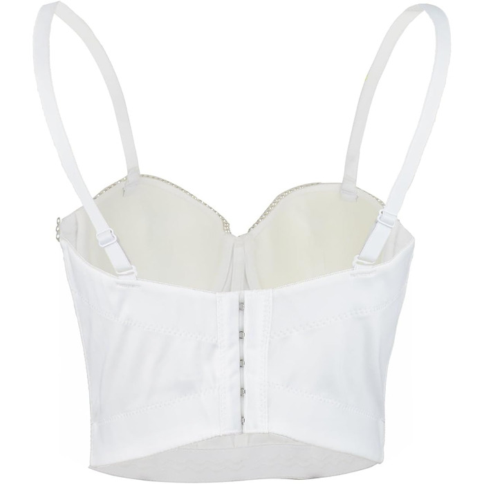 Ефектний корсет-топ Ellacci з перлами для вечірок та клубів, білий