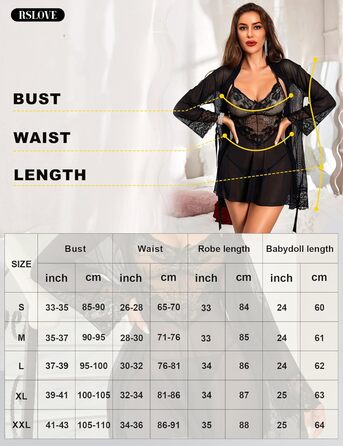 Комплект спідньої білизни RSLOVE: мереживний кімоно, бюстгальтер та труси (3 частини), чорний