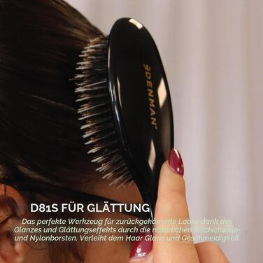 Щітка для волосся Denman D81 Paddle Brush, розчісувальна велика, чорна