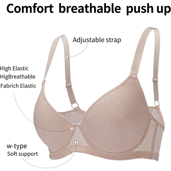 6 бюстгальтерів BH для жінок з кісточками BHS Класичний бюстгальтер Soft Push Up Comfy T-Shirt, 85C, 6 шт.