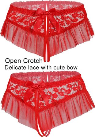 Сексуальні труси Avidlove для жінок, бікіні-спідниця, мереживо, труси з милим бантиком, 1–4 шт., кармінний колір, розмір XXL