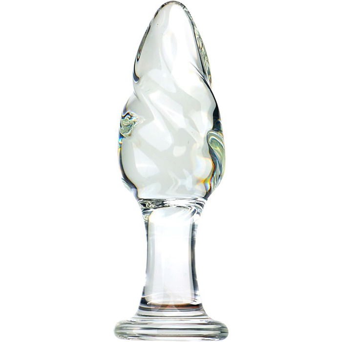 Скляний анальний плагін ScreaAss з спіраллю, набір 5 розмірів (31/35/40/50/60 мм), прозорий, для жінок та чоловіків