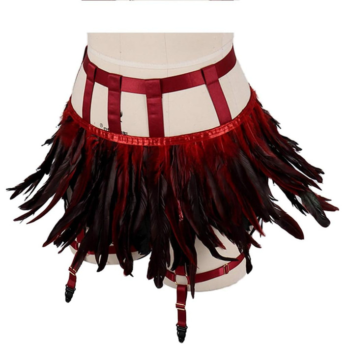 Жіночі мереживні набедрені стрічки, набедрені стрічки, пояс для шкарпеток, ремінь-підтяжки, готичний стиль, для клубів, вечірок, танців, фестивалів (білий, винний)