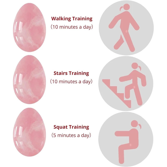 Набір каменів для вагінального тренування Кегель Rosenquarz Jade Yoni Ei - тренування м'язів та гігієна