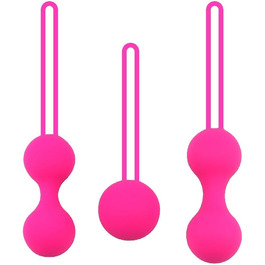 3 шт. Вагінальні кульки-перлини з силікону для жінок. Силіконовий кегель-кегль. Симулятор вагіни. Тренажер для підтяжки (Вишневий)