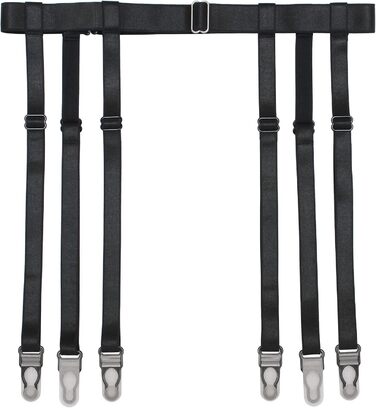 Чорний пояс для панчіх IMOMOTO Simplicity для жінок, 6 кліпсів для панчохів