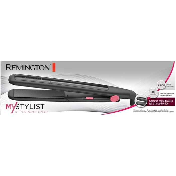 Випрямляч для волосся Remington My Stylist S1A100 з керамічним покриттям, чорно-рожевий