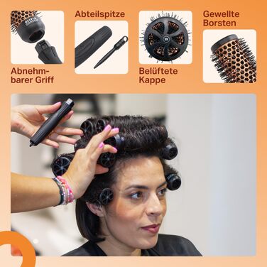 Набір багатофункціональних щіток для завивки волосся Olivia Garden Multibrush Curlers Kit — 4 насадки та знімна ручка для створення локонів та об'єму