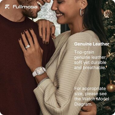 Ремінець Fullmosa з комбінованої шкіри для Garmin Vivoactive 6/5/4, Venu SQ та Samsung Galaxy Watch 7/6/5/4 FE (18мм, білий з рожево-золотою застібкою)