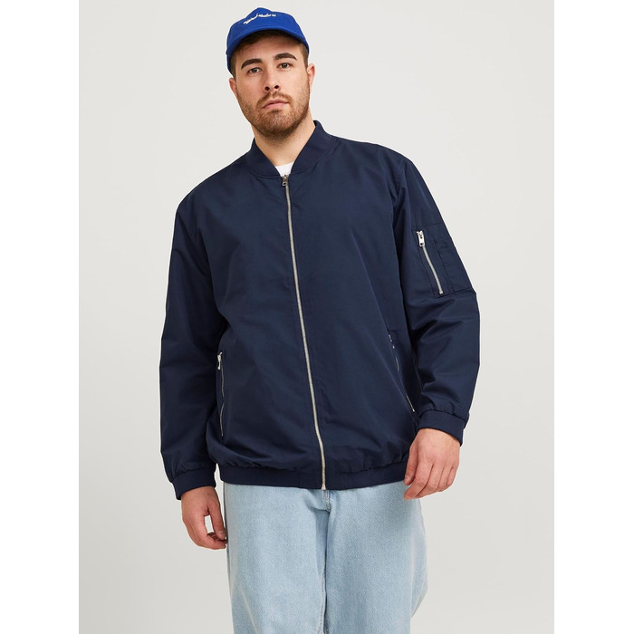 Чоловіча куртка-бомбер JACK & JONES Blousonjacke, темно-синя, розмір 5XL