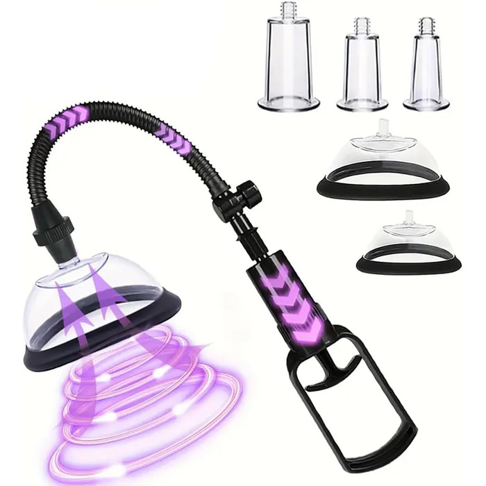 Набір для стимуляції клітора Guspiun: ручна вакуумна помпа з 2 сосками для клітора та 3 сосками для грудей, сексуальна іграшка для жінок, парна