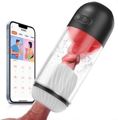 Вібратор для чоловіків Jpscor - стимулятор головки з 9 вібраціями та 360° функцією лизання, пеніс-насос, тренажер для чоловіків