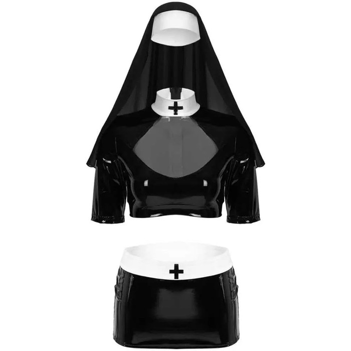 Костюм для ролевих ігор GRRKDFQ: сексуальний комплект з топом та спідницею, чорний, XXL