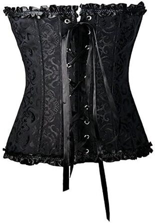 Корсетний топ PhilaeEC для жінок, великі розміри, атлас з квітковим візерунком, з кісточками, бюстгальтер-ліф, чорний