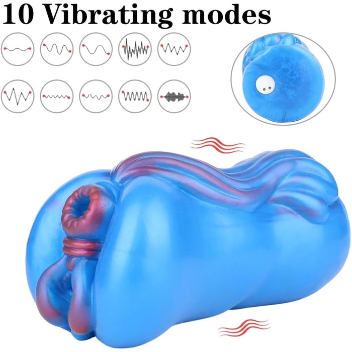 Масажер для тіла Lmgoc 2-в-1 з силікону, 697г, з формою рота монстра та реалістичною вагіною, 10 режимів вібрації, міні-вібратор для дорослих