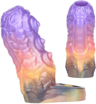 Секс-іграшка: Реалістичний пеніс-чохол з рідкого силікону, розтягуваний кільце для збільшення ерекції та збільшення розміру пеніса