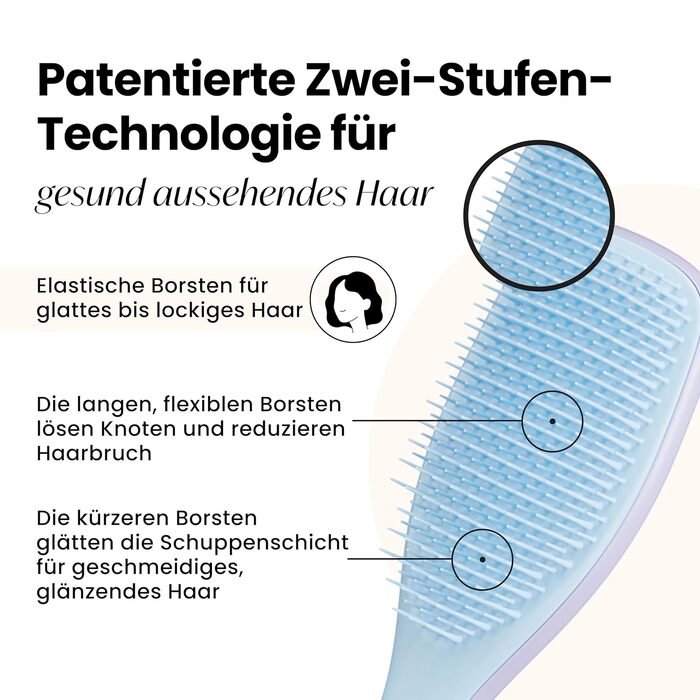 Щітка для волосся Tangle Teezer Ultimate Detangler для вологого та сухого волосся всіх типів, розплутуюча, зменшує ламкість (Лілова хмаринка/Блакитний)