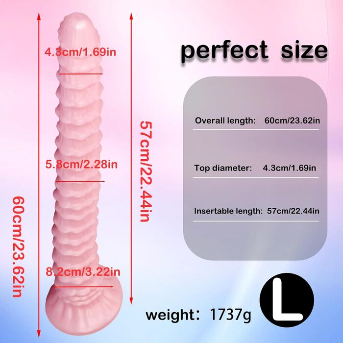Масажер для анусу та простати, Giant Monter-Dildo (46 см) - стимуляція G-spot, для жінок та чоловіків