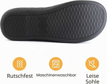 Чоловічі домашні капці RockDove з підкладкою шерпа та ефектом пам'яті Memory Foam, розмір 42/43 EU, чорні
