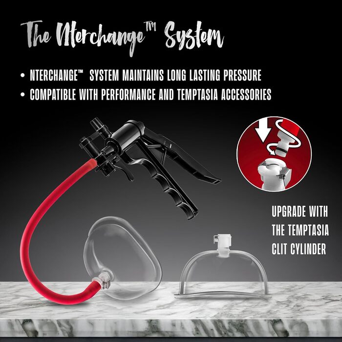 Насос для вагінального масажу Temptasia Vagina Vulva з тригером, для максимального вакууму, з простими компонентами для вивільнення, підвищене відчуття, покращене жіноче задоволення