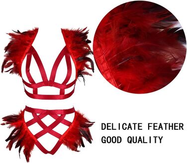 Жіночий корсет з пір'ям BBOHSS: набір накладки на плечі, крила, готичний стиль, Burning Man, спідня білизна, мереживні стрічки, аксесуари. Білий (універсальний розмір, винний)