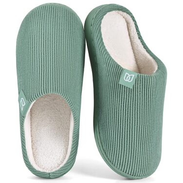 Жіночі домашні капці з ефектом пам'яті (Memory Foam), плюшеві велюрові тапочки протиковзкі, зелені, розмір 38/39 EU