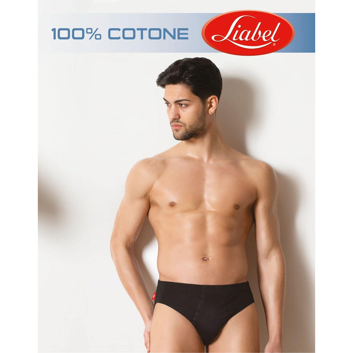 Слип/Боксер Liabel для чоловіків з натуральної бавовни, 3XL, 6 шт. в упаковці, чорний (Art. 959)
