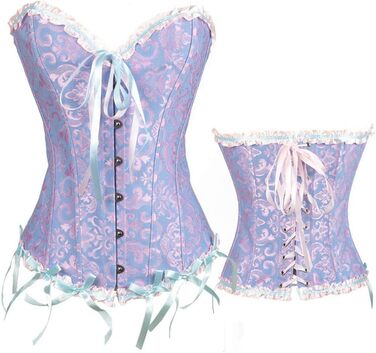 Кросет-корсаж для жінок з великою грудьми, бюстіє, топ-корсаж з атласу з квітковим принтом, 4XL, ліловий колір