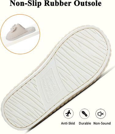 Жіночі зимові капці Coswind з ефектом пам'яті Memory Foam, плюшева підкладка та вельветовий верх, колір бежевий, розмір 38.5/40 EU