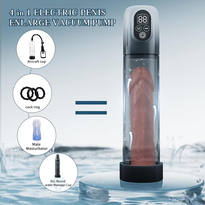 Електрична пеніс-насос Layhou 4-в-1 з автоматичним режимом та 3 кільцями для збільшення та покращення ерекції