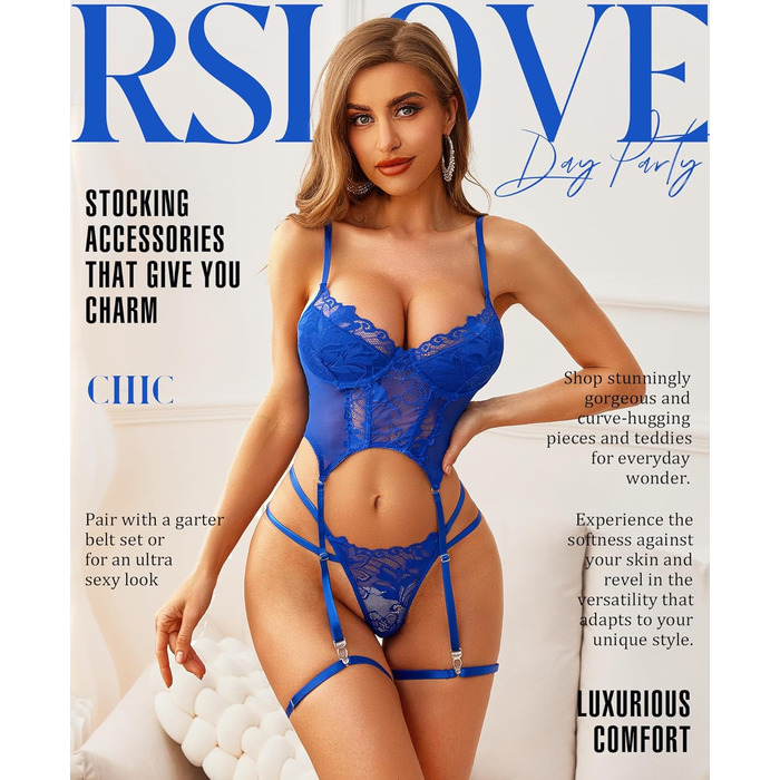 Комплект жіночої білизни RSLOVE (4 шт.) S, блакитний