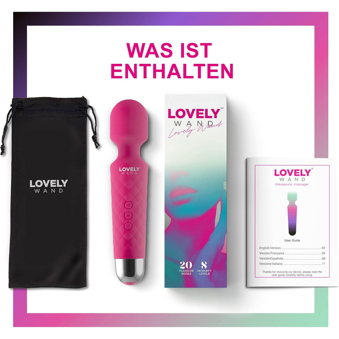 Вібратор для жінок Lovely Wand - бездротовий, водонепроникний, 20 режимів, з акумулятором