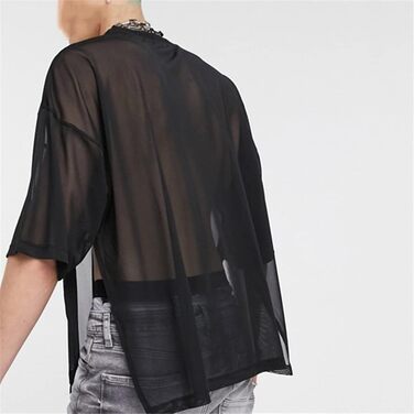 Чоловіча футболка Mesh - сексуальна, з короткими рукавами, прозора, для нічного клубу, вечірки, стильна