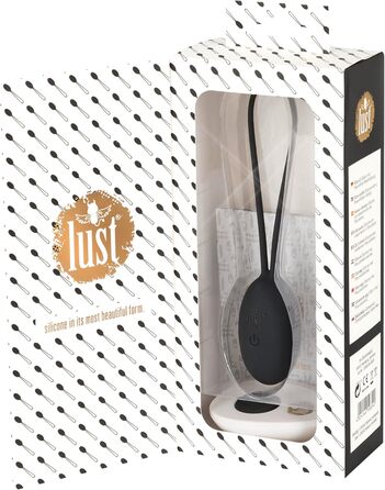 Vibro-яйце LUST Love Ball: 10 режимів вібрації, стимуляція, м'яка поверхня, з петлею, чорний