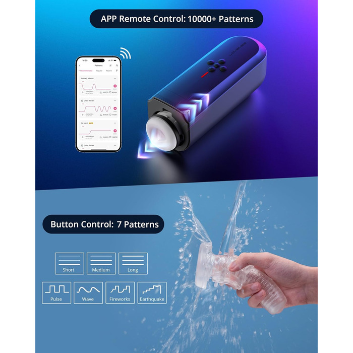 LOVENSE Solace - Автоматичний електричний секс-іграшка для чоловіків з пультом керування, різні режими, для соло та парних ігор