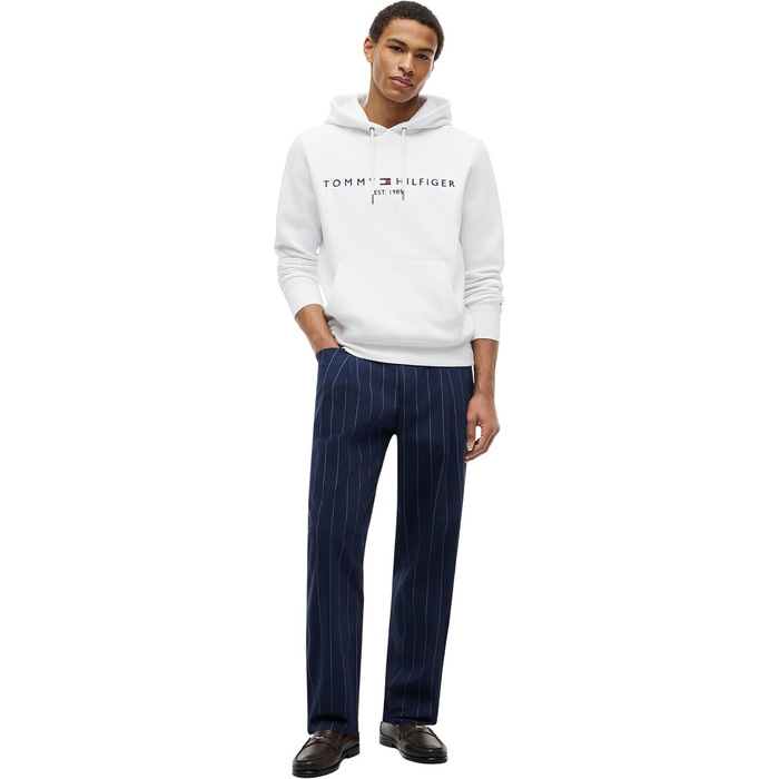 Чоловічий худі Tommy Hilfiger з капюшоном та логотипом, білий (розмір M)