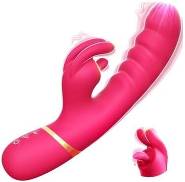 Набір вібраторів для жінок, секс-іграшки з 12 режимами, м'який дилідо з силікону, кролик-вібратор, тиха та потужна вібрація, стимулятор клітора та G-точки, секс-іграшка для жінок + додаток, мастубатор, яскраво-рожевий