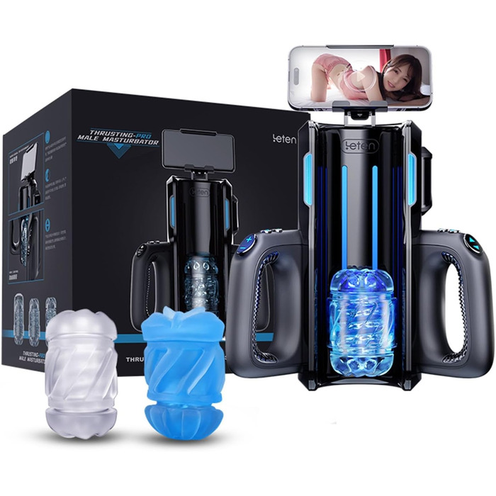 Електричний мастурбатор для чоловіків Leten з тримачем для телефону, подвійними ручками та набором аксесуарів