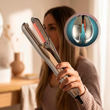 Випрямляч для волосся з функцією обдуву Cecotec Air Lisse: 3 режими, 3 рівні температури (100-230°C) та швидкості повітря, іонна технологія, колір Champagne