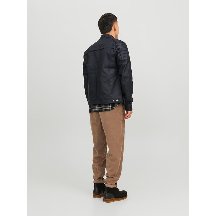 Чоловіча куртка Jack & Jones зі штучної замші, чорна, розмір 4XL