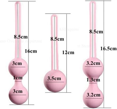 Силіконові кегелеві м'ячики для тренування та зміцнення м'язів тазового дна - 3 шт. Безпечні для жінок, вагінальний масажер