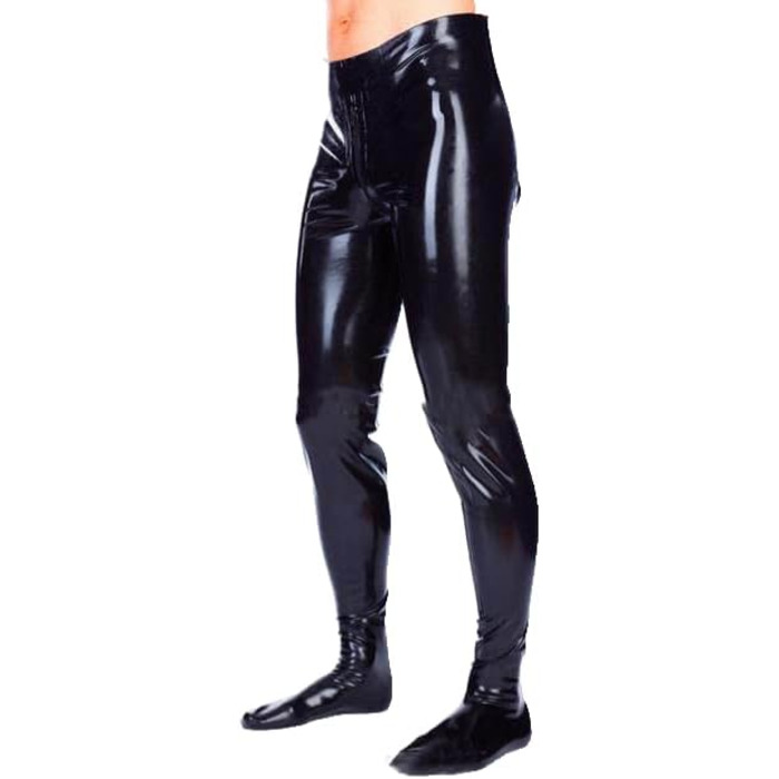Штани з латексу для чоловіків JVHGE: сексуальні панчохи, розріз для промежини, блискавка, легінси, гумові чоботи, чорний, червоний M