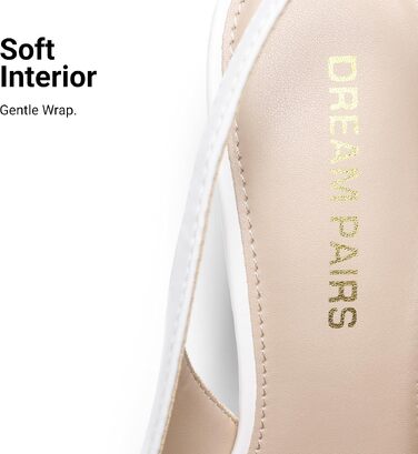 Жіночі туфлі-човники Dream Pairs з відкритим задником та низьким підбором (кітен-хіл), білі, розмір 41.5 EU