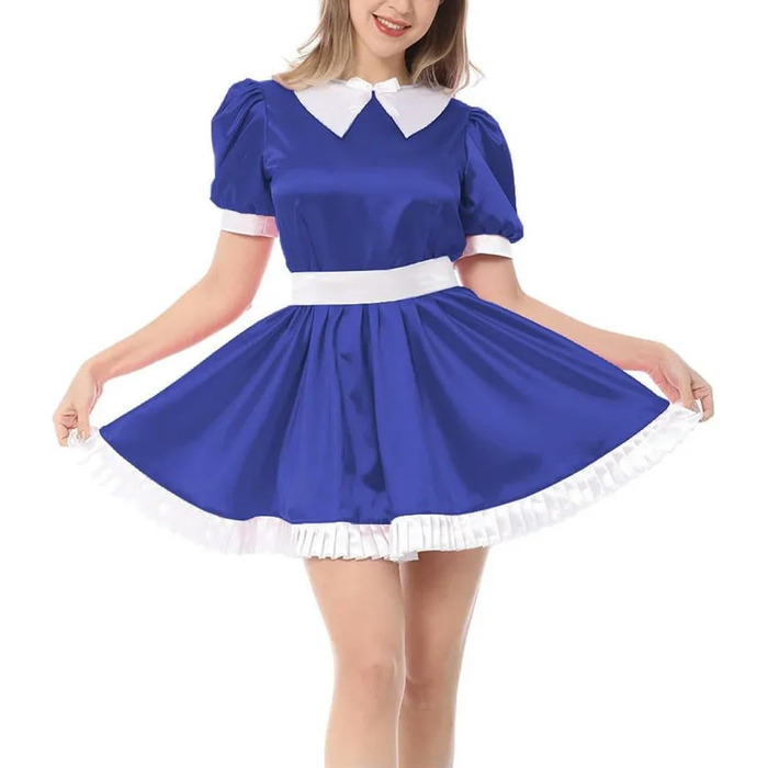 Сукня чоловіча Sissy з рюшами, у стилі Лоліта, великі розміри, для рольових ігор, свят, вечірок на Хелловін (Блакитний, S)