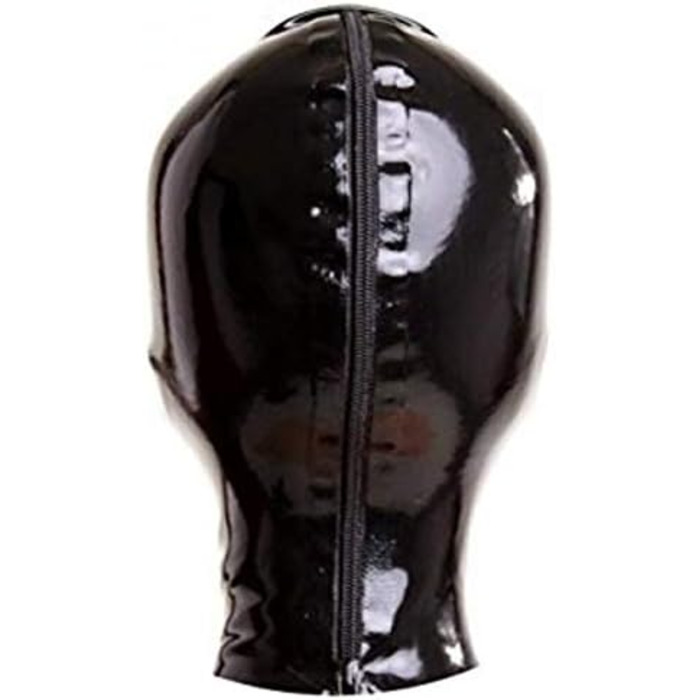 Маска з латексу для BDSM, Fetish, Cosplay - чорна з блискавкою