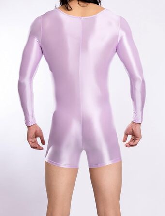 Комбінезон AIEOE для чоловіків, блискучий, прозорий, спортивний, танцювальний, обтислий, сексуальний, боді, XL (фіолетовий)